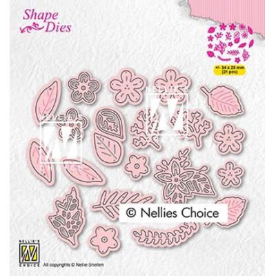 Nellie's Choice Shape Dies - Set Of Flowers And Leaves